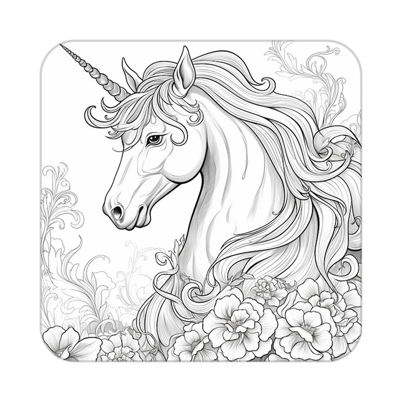 زیر لیوانی کاکتی طرح اسب تک شاخ و یونیکورن مدل mp29436