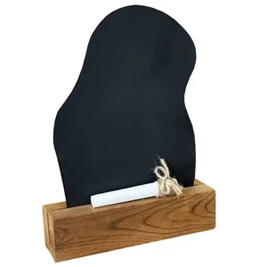 تخته سیاه مدل پایه چوبی طرح دفرمه سایز 17x22 سانتی متر به همراه گچ مجموعه 2 عددی
