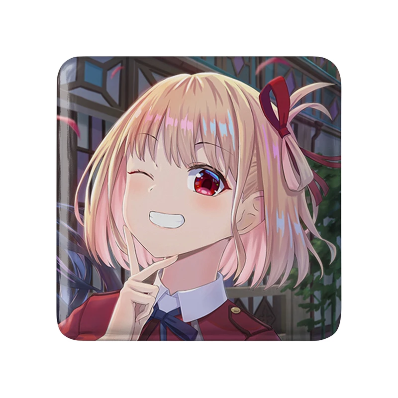 مگنت خندالو طرح چیساتو انیمه لیکوریس ریکویل Lycoris Recoil  مدل مربعی کد 23063