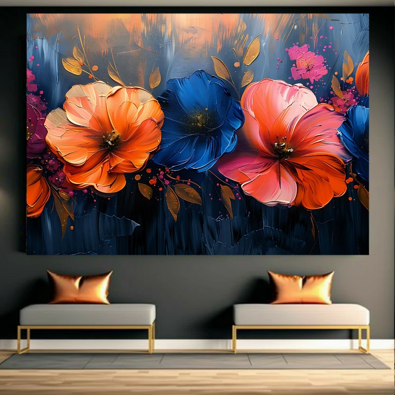 پوستر دیواری طرح نقاشی گل بنفشه کد FP105452