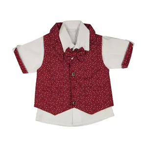 ست پیراهن و جلیقه نوزادی پسرانه پیکو مدل Rp4