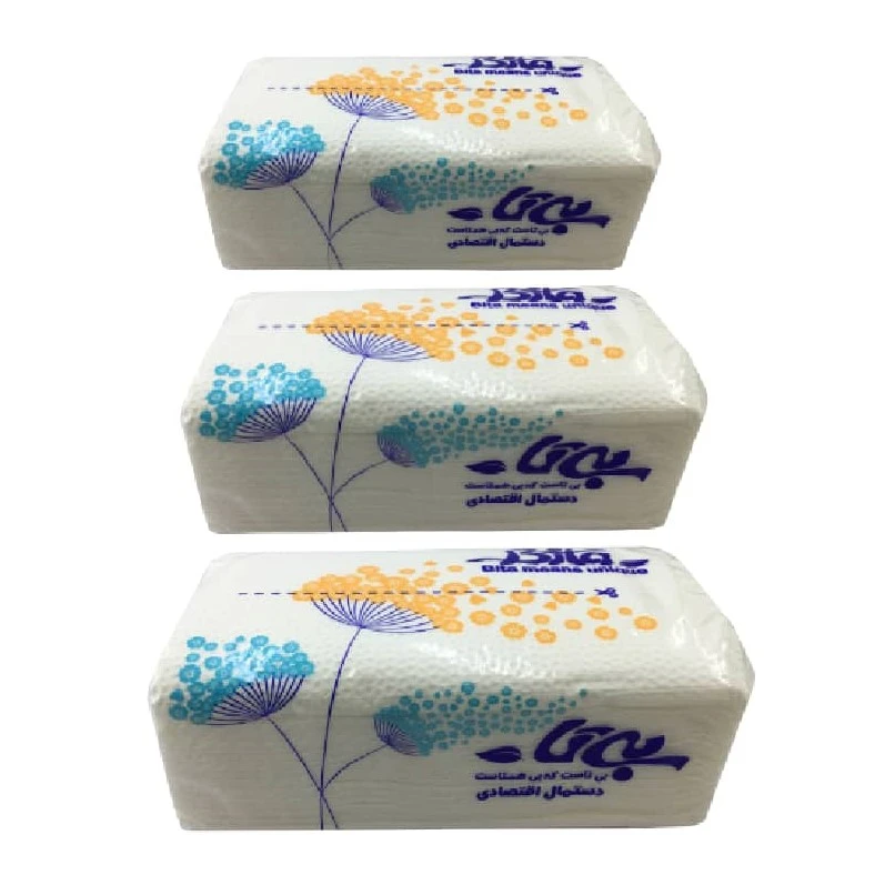 دستمال کاغذی 100 برگ بی تا مدل اقتصادی کد 00911 بسته 3 عددی