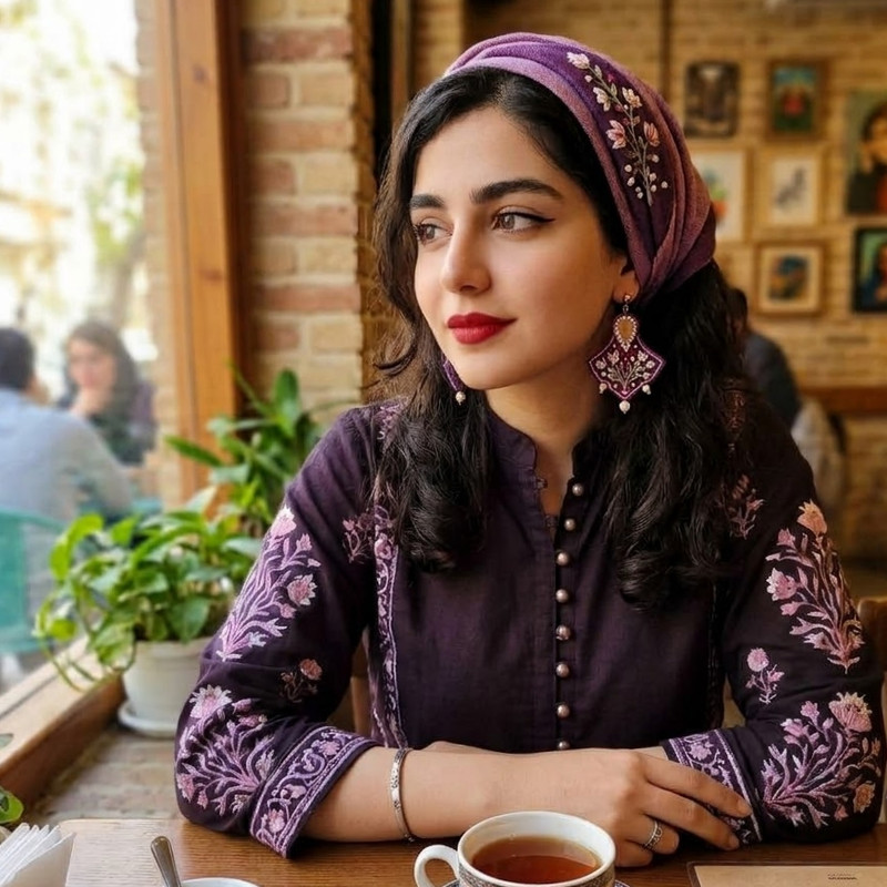 گوشواره دست دوز زنانه مدل افسون قصر