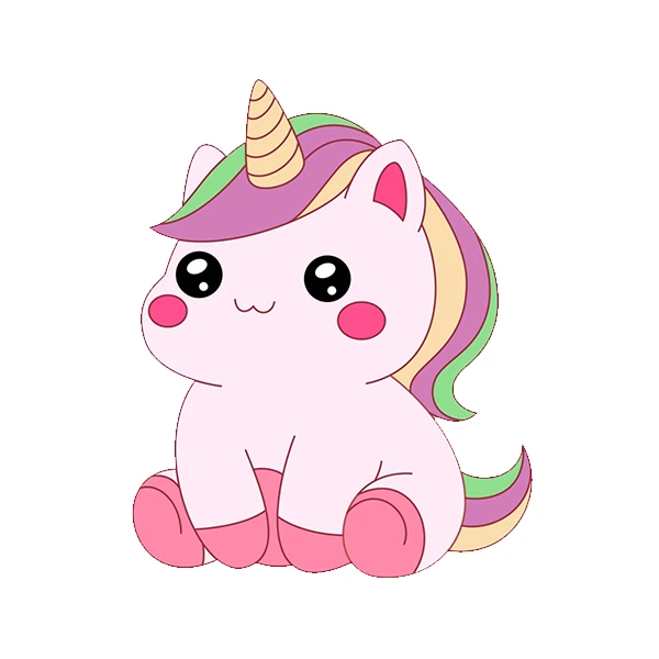 استیکر پارچه و لباس پاد آفرین طرح کارتونی اسب تک شاخ یونیکورن کد 5523