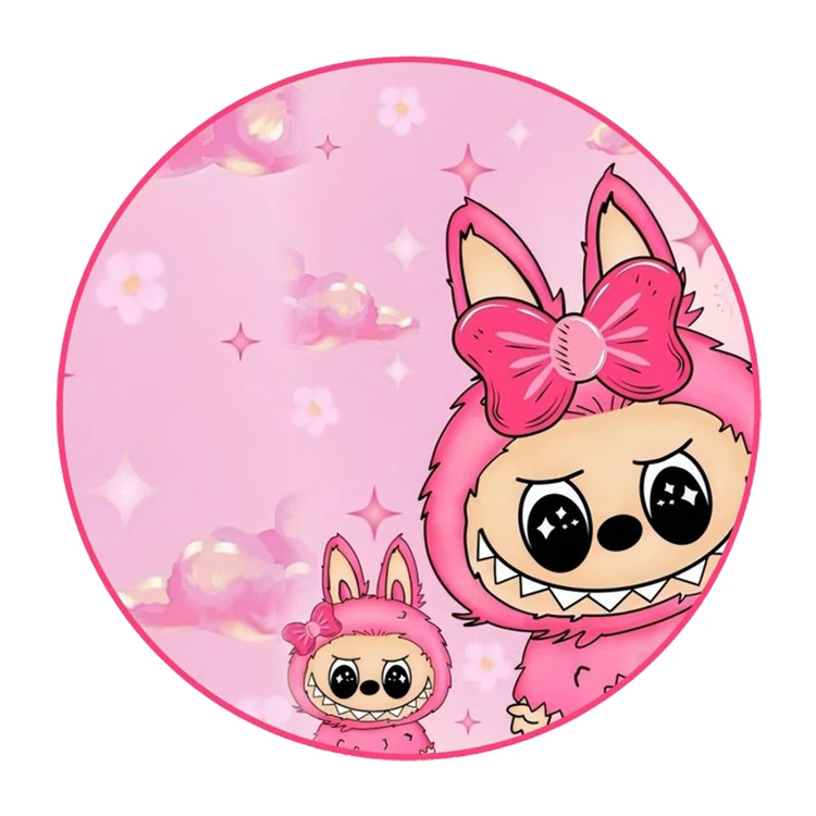 استیکر پارچه و لباس پاد آفرین مدل لبوبو صورتی کد 247