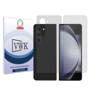 VWK Tough model matte screen protector suitable for Samsung Galaxy Z Fold5 mobile phone along with the back protector 