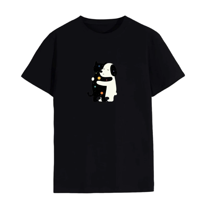 تی شرت لانگ آستین کوتاه زنانه مدل گربه و سگ