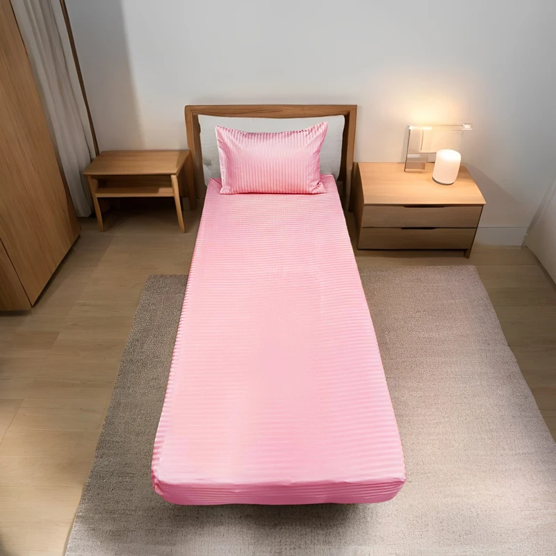 ملحفه مدل نیم ست کشدار طرح هتلی یک نفره سایز 200×90 سانتی متر