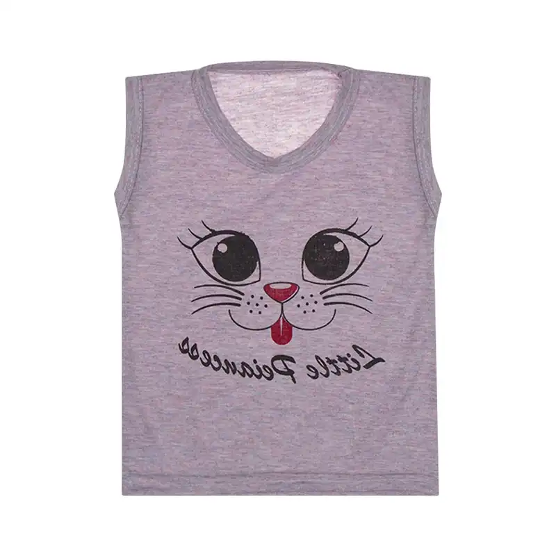 ست تاپ و شلوارک بچگانه مدل گربه کد 3615