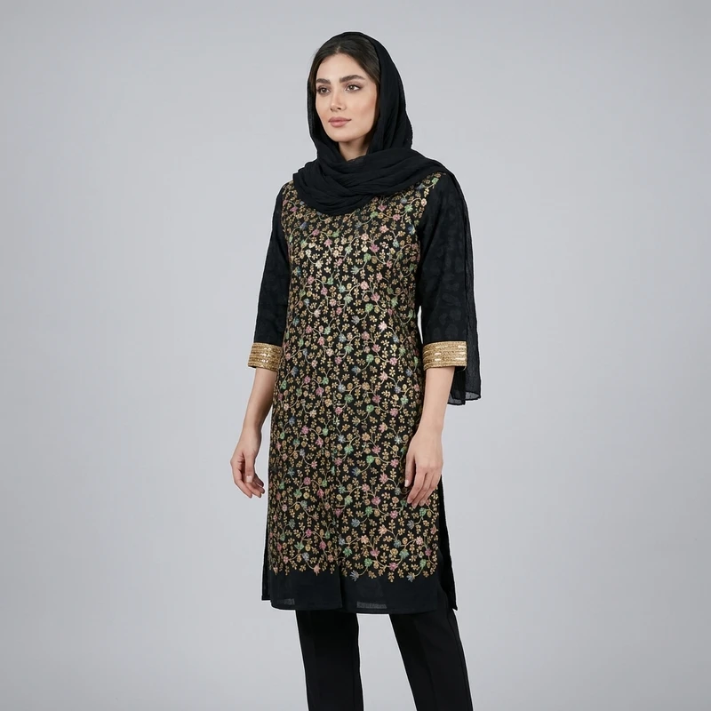 مانتو زنانه مدل تافته کد tm-2903