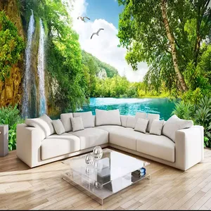 پوستر دیواری سه بعدی مدل آبشار منظره دریا DVRF2402