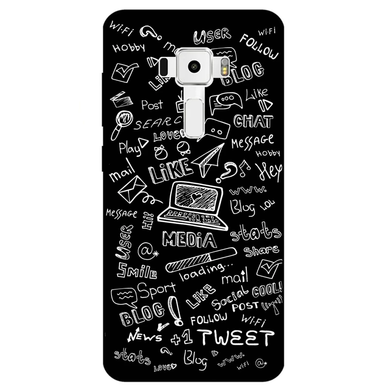 کاور مگافون طرح رسانه های اجتماعی مدل 1898 مناسب برای گوشی موبایل ایسوس Zenfone 3 / ZE552KL