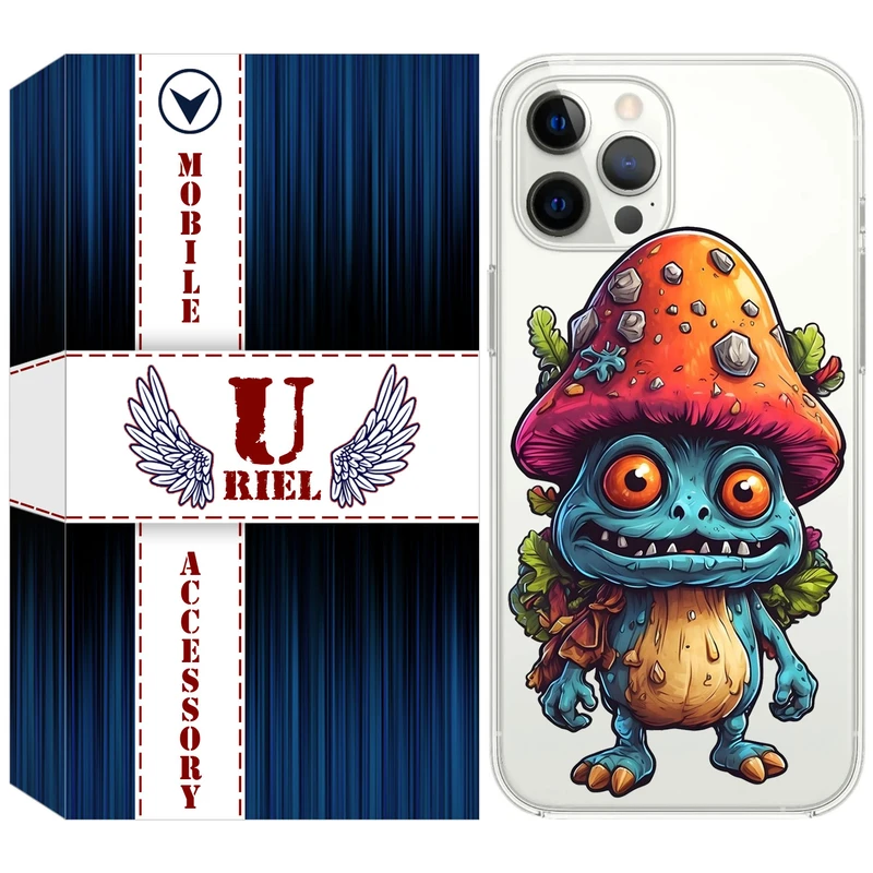 کاور یوریل مدل Clear کد 47 طرح قارچ مناسب برای گوشی موبایل اپل iPhone 13 Pro Max