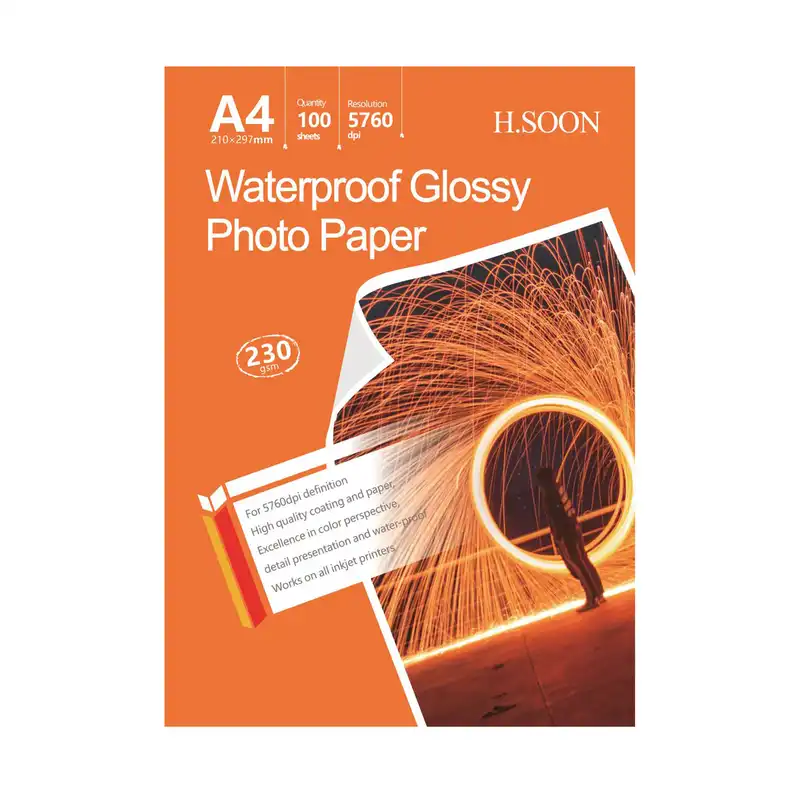 کاغذ چاپ عکس فتوگلاسه اچ.سون مدل 230GR سایز A4 بسته 100 عددی
