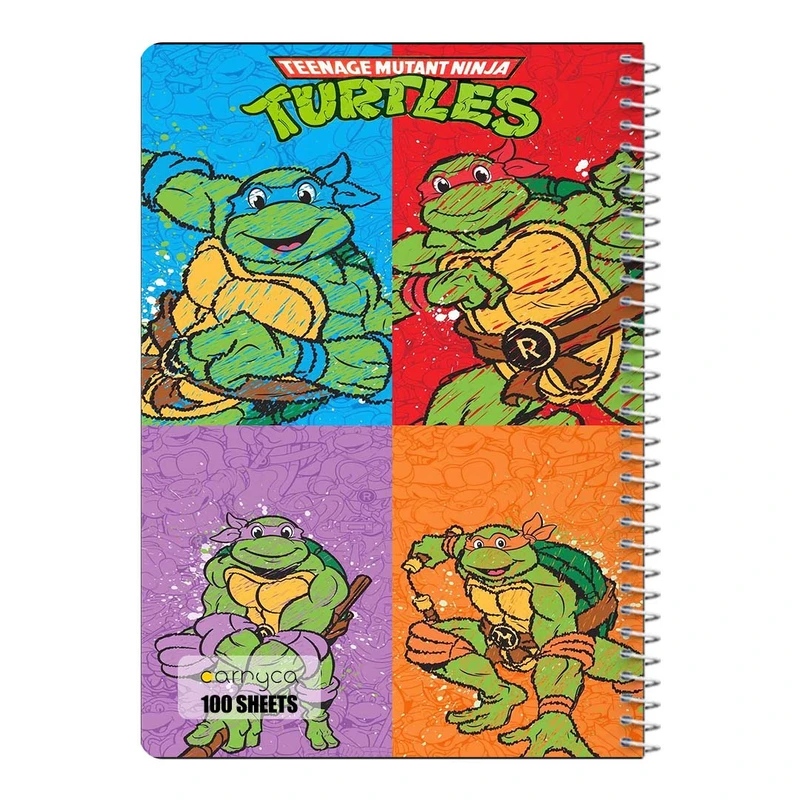 دفتر مشق 100 برگ سیمی کارنیکا طرح لاک پشت های نینجا Teenage Mutant Ninja Turtles کد 46667
