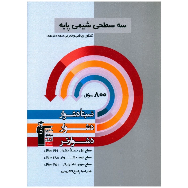 کتاب سه سطحی شيمی پايه کنکور رياضی و تجربی اثر جمعی از نویسندگان نشر قلم چی