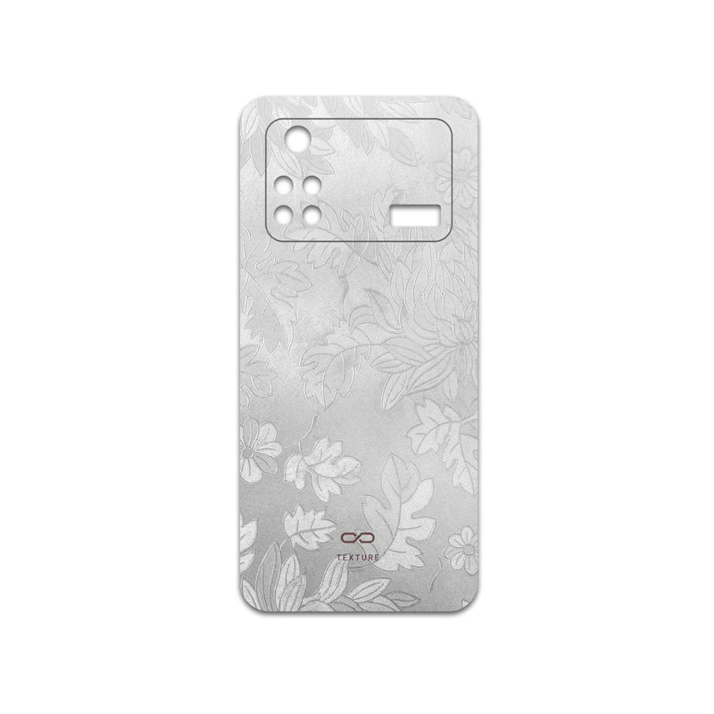 برچسب پوششی ماهوت مدل Silver-Wildflower مناسب برای گوشی موبایل شیائومی Poco M4 Pro 4G