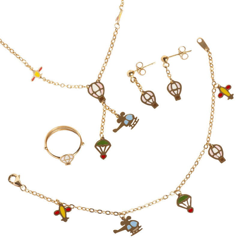 ست طلا 18 عیار دخترانه مدل 511867