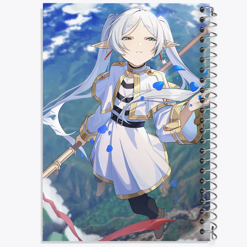 دفتر ژورنال نویسی 50 برگ خندالو مدل نقطه ای طرح انیمه فریرن (Frieren) کد 33930