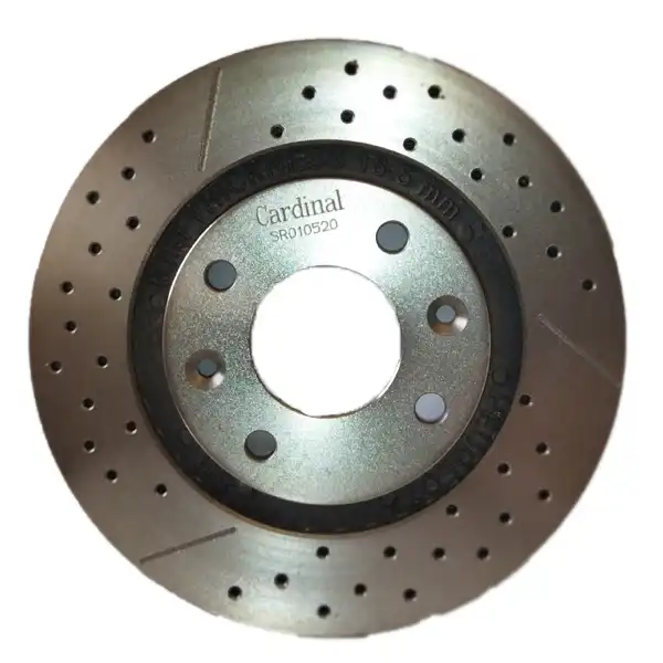 دیسک ترمز چرخ جلو کاردینال مدل سوراخ دار مناسب برای پژو 405 بسته 2 عددی