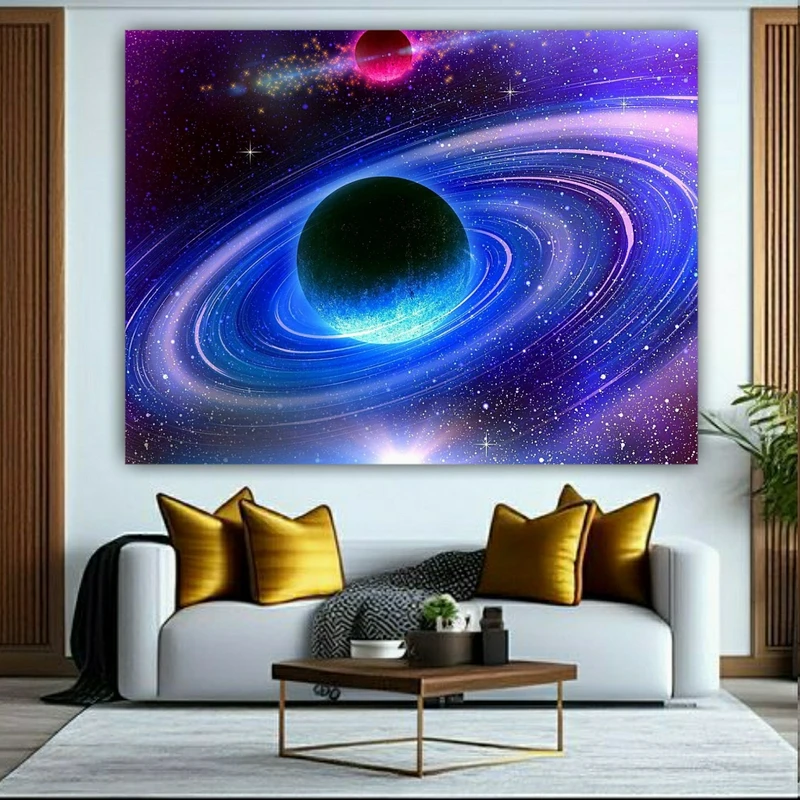 تابلو بوم طرح مخمل سیارات و کهکشان کد GR1252