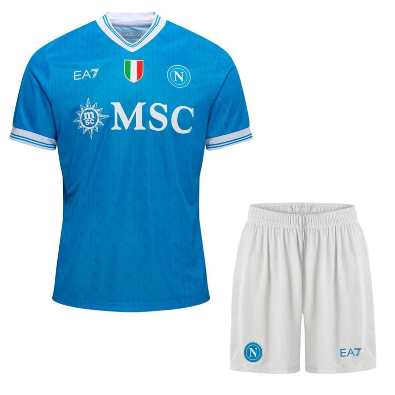 ست تی‌شرت آستین کوتاه و شلوارک ورزشی مردانه مدل ناپولی کیفیت هواداری کد Home 2026