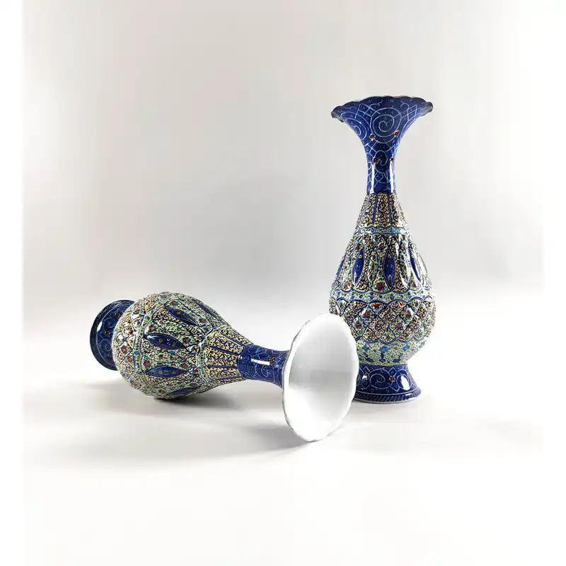 گلدان میناکاری مدل شیرازی کد G25 مجموعه 2 عددی