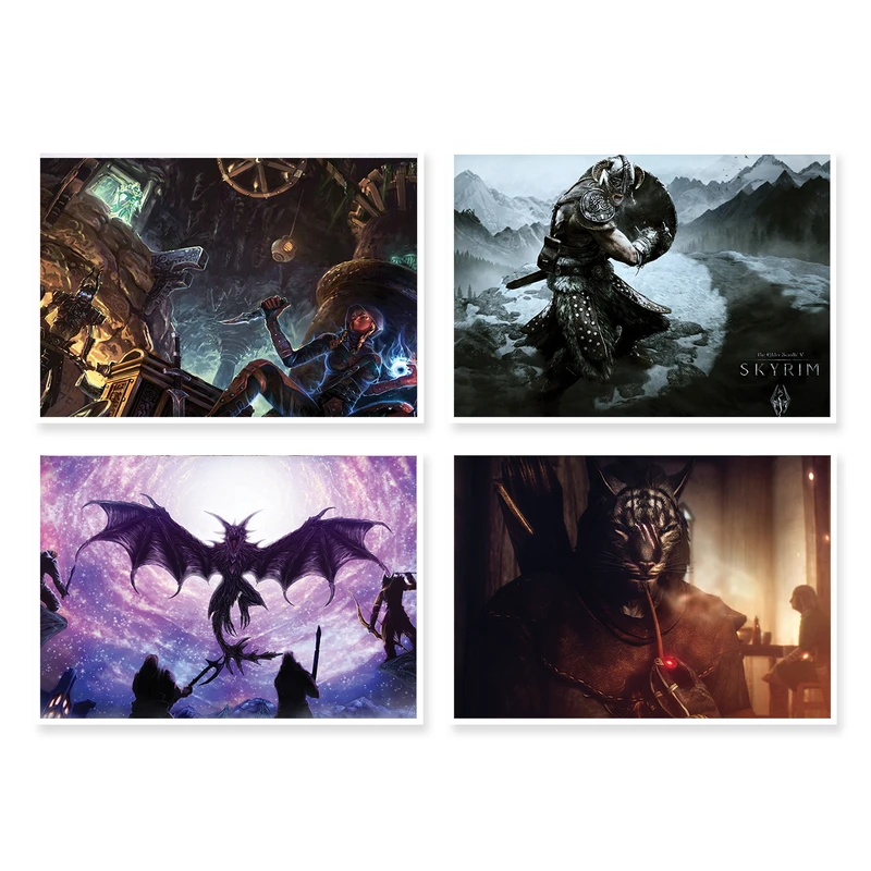  پوستر طرح بازی Skyrim کد A-1666 مجموعه 4 عددی