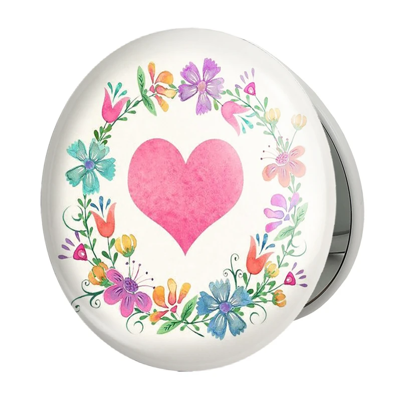 آینه جیبی خندالو طرح عاشقانه مدل تاشو کد 1892 