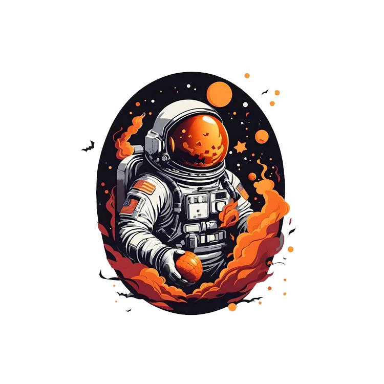 استیکر پارچه و لباس پاد آفرین مدل فضانورد کد 4396