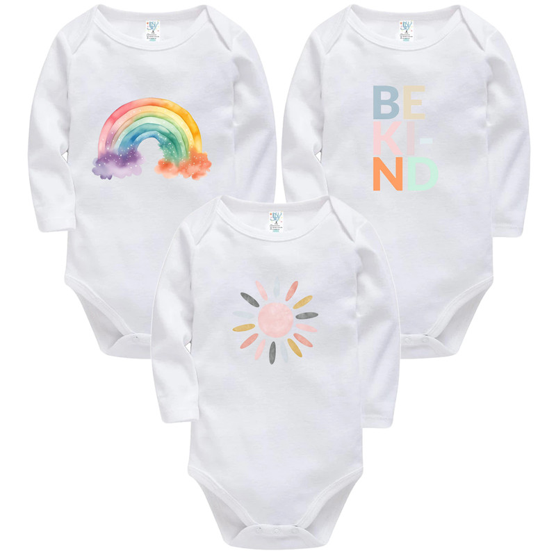 بادی آستین بلند نوزادی نیل کوک مدل Be Kind LSL مجموعه 3 عددی