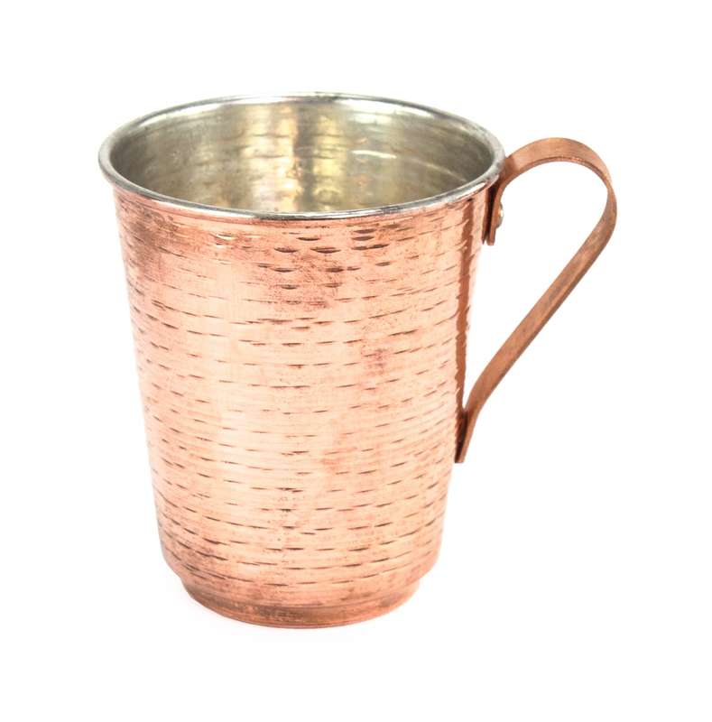 لیوان مسی مدل راسته دسته دار کد alsh0013 بسته 6 عددی