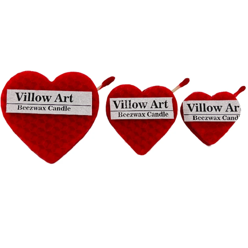 شمع ویلو آرت مدل قلب کد05 مجموعه 3 عددی