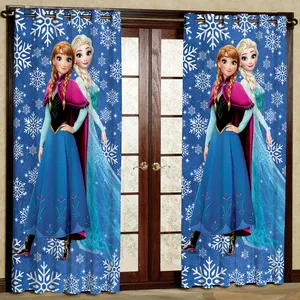   پرده کودک مدل السا و آنا هازان پانچی کد 4744 سایز 140x200 سانتی متر