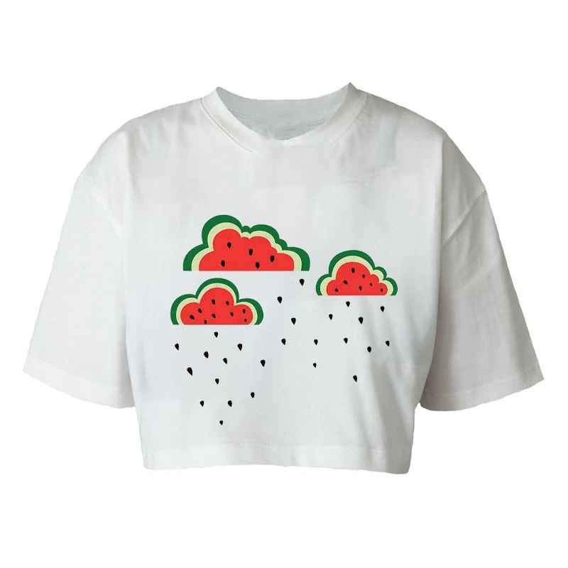 کراپ‌تاپ آستین کوتاه زنانه مدل c485 طرح یلدا