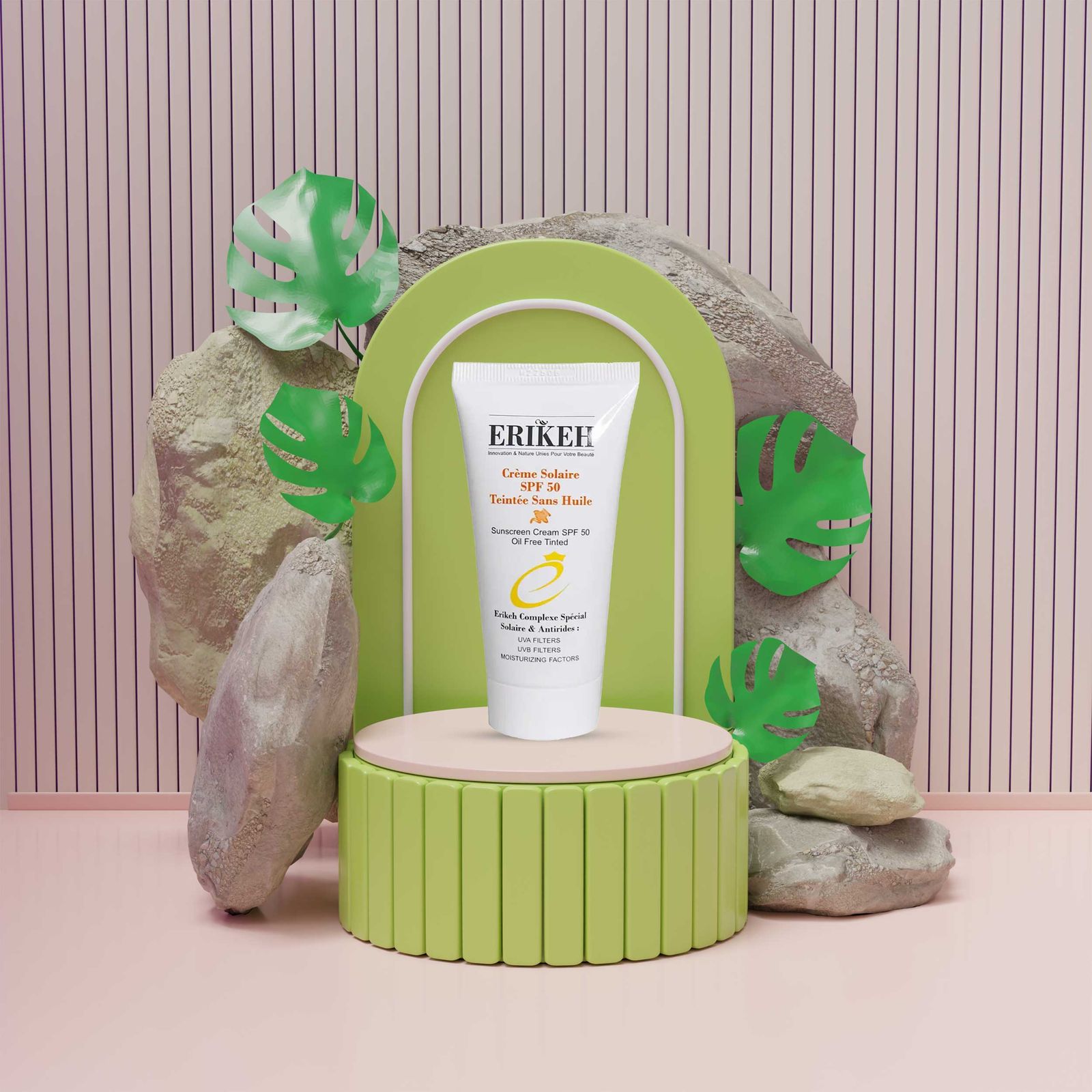 کرم ضدآفتاب رنگی اریکه مدل SPF50، مناسب پوست‌های چرب، حجم 50 میلی‌لیتر -  - 7