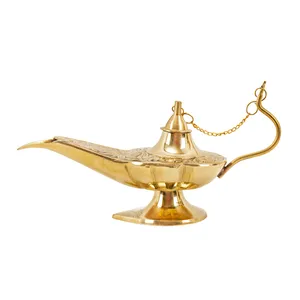 دکوری برنجی مدل چراغ جادو قلم زنی طرح جاعودی کد 7255