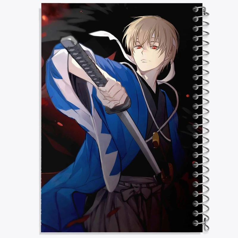 دفتر نقاشی 50 برگ خندالو مدل اوکیتو و سوباتو انیمه گینتاما کد 12956