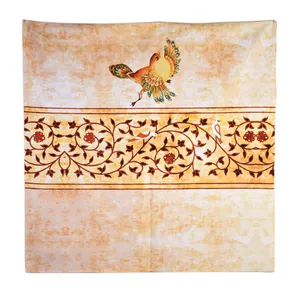 رومیزی مدل مخمل طرح گل و مرغ کد 100