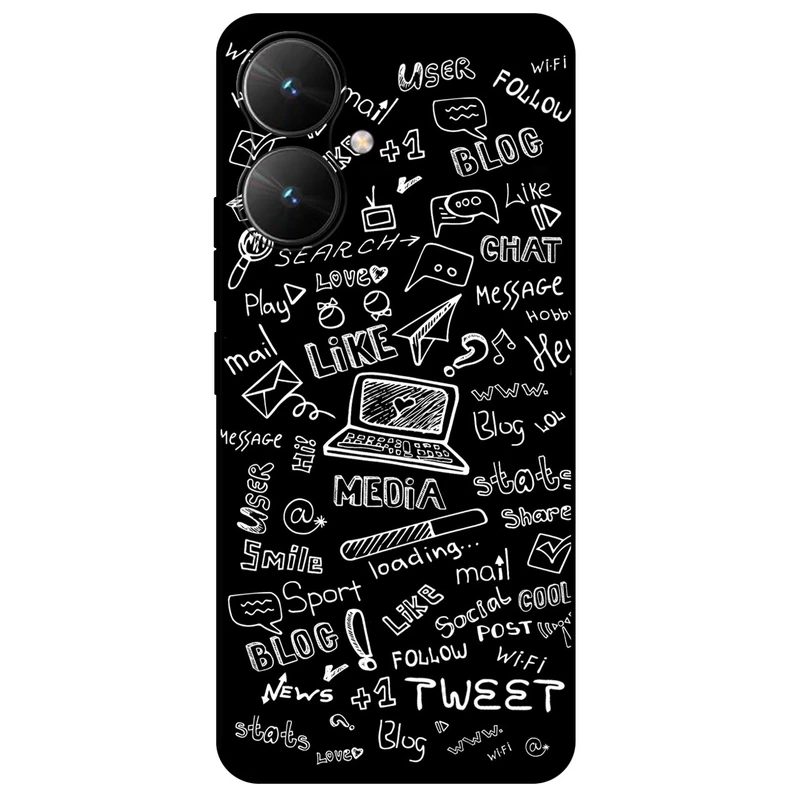 کاور مگافون طرح رسانه های اجتماعی مدل 1898 مناسب برای گوشی موبایل شیائومی Poco M6