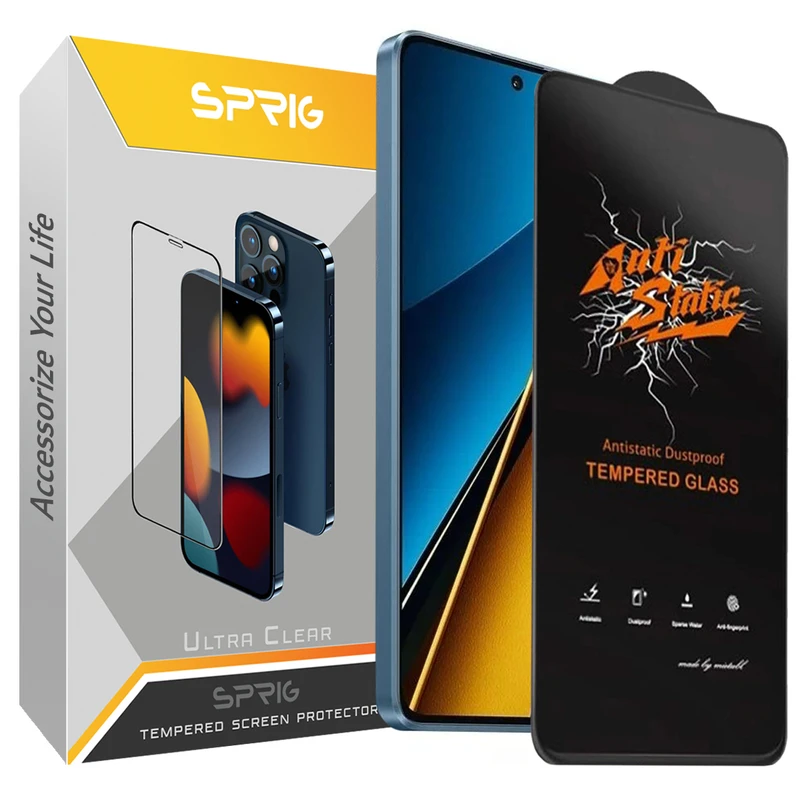 محافظ صفحه نمایش اسپریگ مدل Antistatic_Glass مناسب برای گوشی موبایل شیائومی Redmi Note 13 5G / Note 13 Pro 5G / Poco X6 5G
