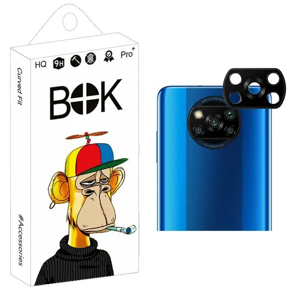 محافظ لنز دوربین بوک مدل 3D-9H مناسب برای گوشی موبایل شیائومی Poco X3 / X3 Pro