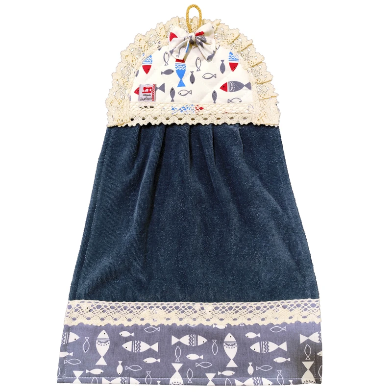   حوله آشپزخانه منسوجات خسروشاهی برتر طرح ماهی 2 کد HL22 سایز 45x35 سانتی متر