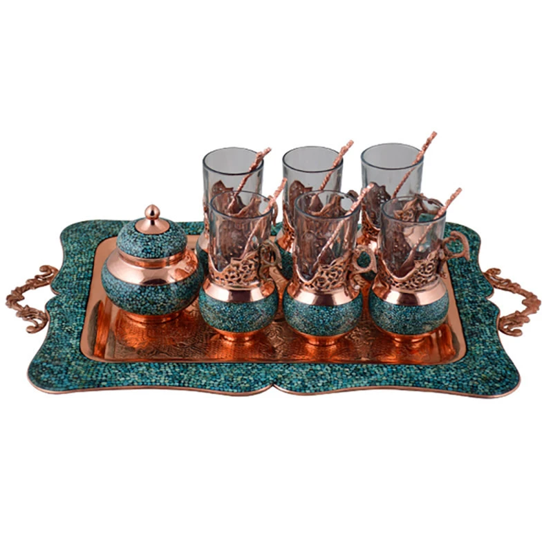  سرویس چای خوری 8 پارچه فیروزه کوبی آقاجانی کد F018