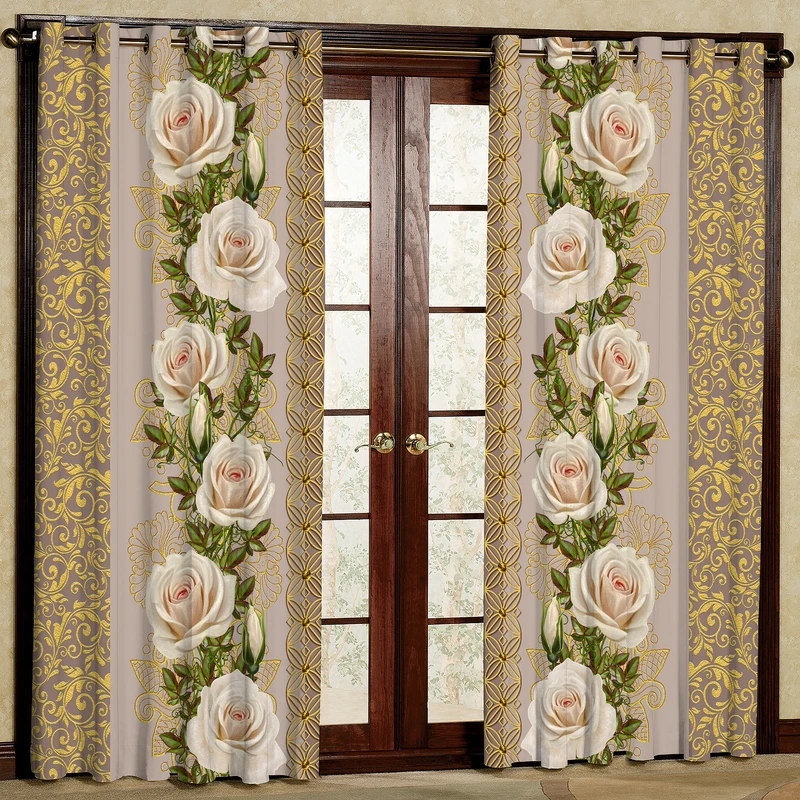  پرده مدل هازان طرح گل سایز 280x140 سانتی متر