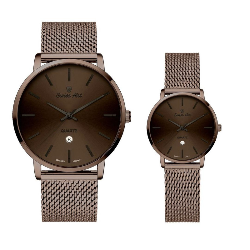 ست ساعت مچی عقربهای زنانه و مردانه سوئیس آرت مدل 620060/61-07
