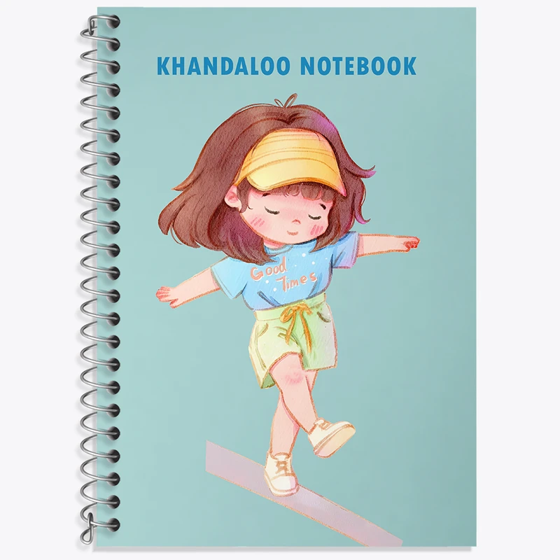 دفتر زبان 50 برگ خندالو مدل دو خط طرح دخترانه بامزه کد N5907