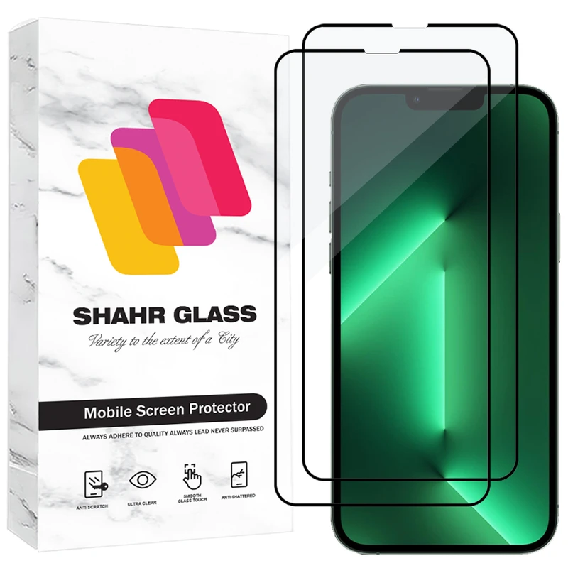 محافظ صفحه نمایش شیشه ای شهر گلس مدل FUL2 مناسب برای گوشی موبایل اپل iPhone 13 mini بسته دو عددی