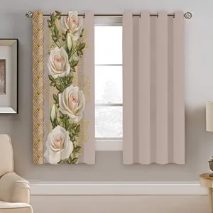 پرده نیروانا طرح گل مدل مخمل کد 4897 سایز 140×200 سانتی متر