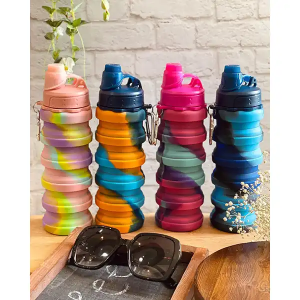 قمقمه مدل سیلیکونی تاشو NEW 01 گنجایش 0.5 لیتر